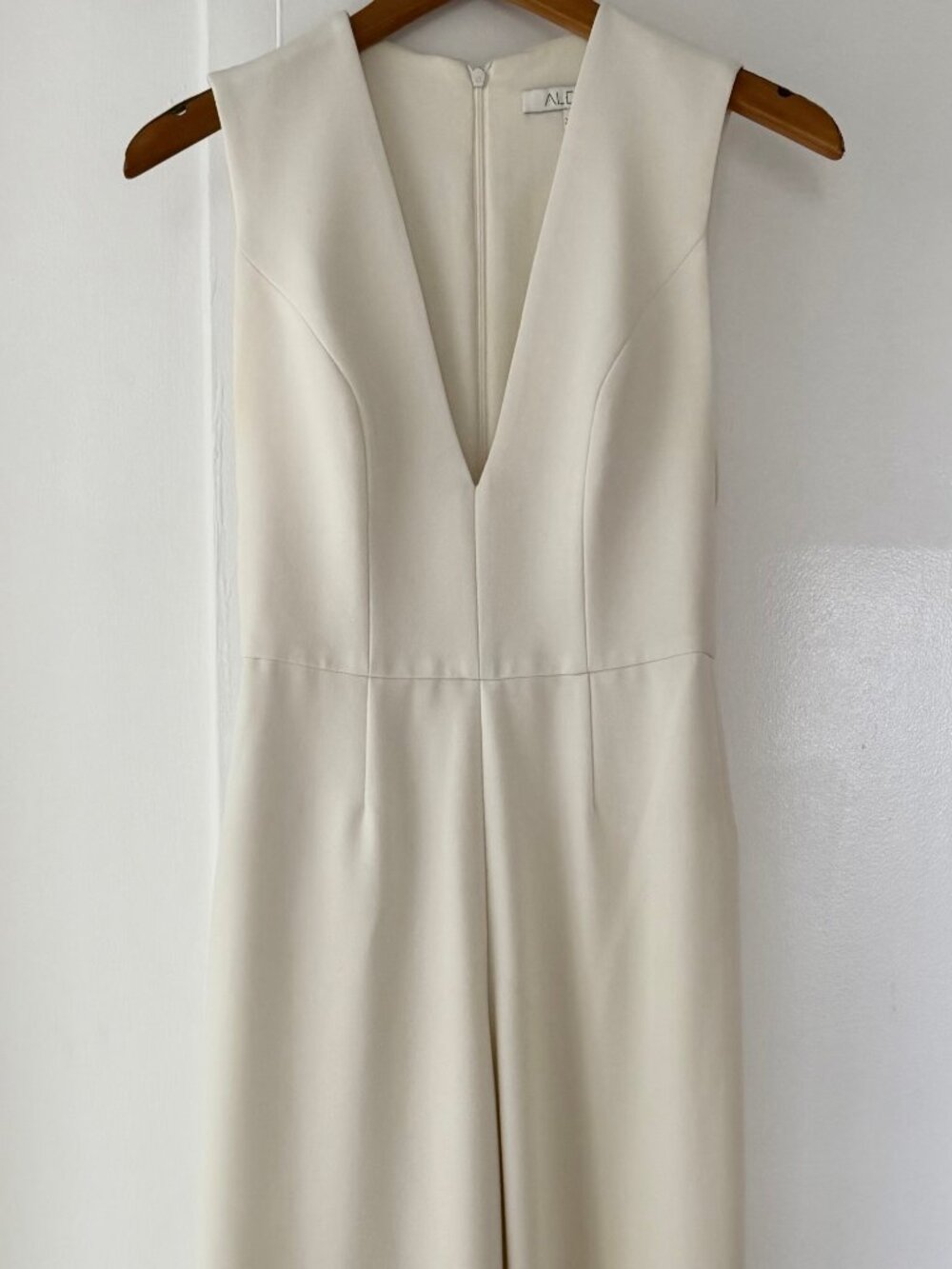 Alexis White Sleeveless V Neck Jumpsuit With Cape